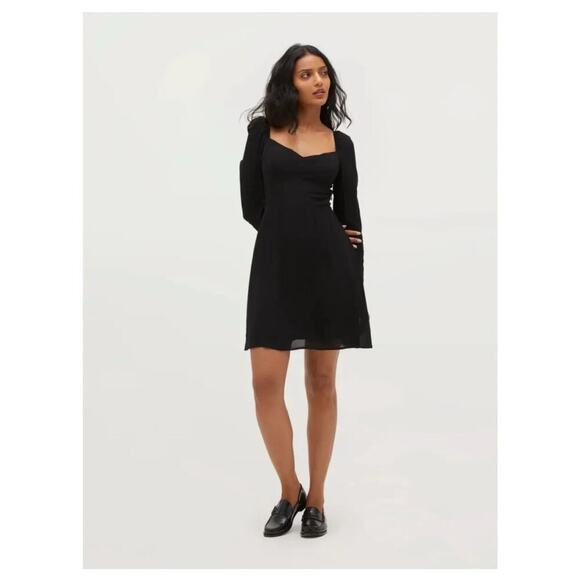 NWT Hill House Home The Felicity Dress Black Sweetheart Neck Smocked Size S - Picture 1 of 9